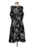 Elle 100% Polyester Floral Black Casual Dress Size L - photo 1