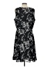 Elle 100% Polyester Floral Black Casual Dress Size L - photo 2