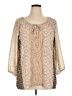 Roz & Ali Tan 3/4 Sleeve Blouse Size XL - photo 1
