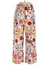 Unbranded 100% Polyester Floral Red Casual Pants Size XL - photo 1