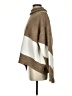 Aryeh Color Block Brown Poncho Size S - photo 5