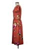 Reba Floral Brown Orange Casual Dress Size M - photo 5
