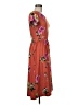 Reba Floral Brown Orange Casual Dress Size M - photo 4