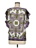 BCX 100% Polyester Purple Short Sleeve Blouse Size M - photo 1