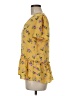 Pleione 100% Polyester Yellow Short Sleeve Blouse Size M - photo 5