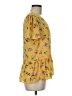 Pleione 100% Polyester Yellow Short Sleeve Blouse Size M - photo 4