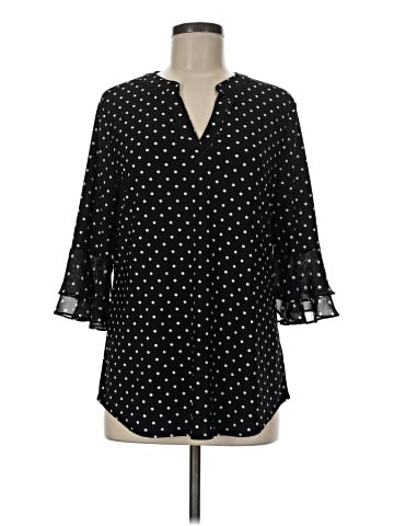 Black Label by Evan Picone 3/4 Sleeve T-Shirt (view 1)