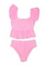 Unbranded Stripes Pink Two Piece Swimsuit Size M - photo 1