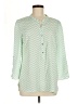 Milano 100% Polyester Chevron-herringbone Green 3/4 Sleeve Blouse Size M - photo 1