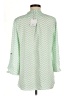 Milano 100% Polyester Chevron-herringbone Green 3/4 Sleeve Blouse Size M - photo 2