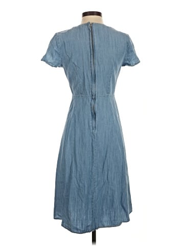 Madewell Petite Indigo Button-Wrap Midi Dress (view 2)