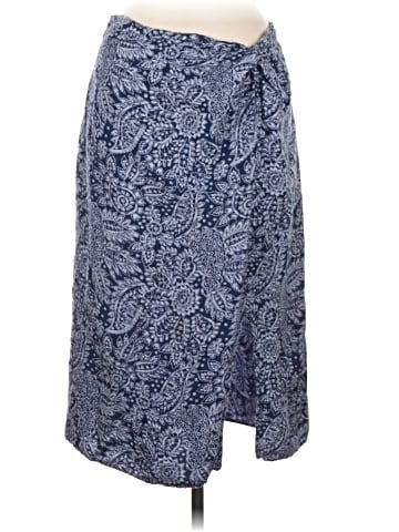 Madewell Linen-Blend Knotted Midi Skirt in Paisley Garden (view 1)