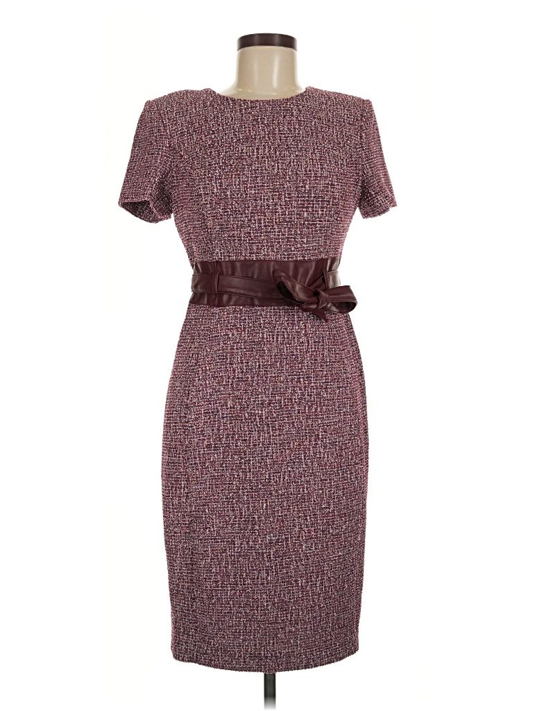 Pre-owned Calvin Klein Cocktail Dress In Burgundy