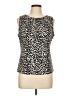 Calvin Klein Leopard Print Ivory Sleeveless Blouse Size L (petite) - photo 1
