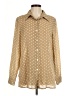 Susan Graver 100% Polyester Polka Dots Gold Long Sleeve Blouse Size M - photo 1