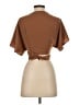 Shein 100% Polyester Brown Short Sleeve Blouse Size S - photo 2