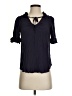 Odille 100% Rayon Blue Short Sleeve Blouse Size 2 - photo 1
