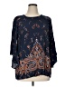 DR2 100% Rayon Blue 3/4 Sleeve Blouse Size XL - photo 1