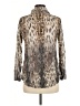 David Cline Animal Print Tan Long Sleeve Blouse Size M - photo 2