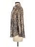 David Cline Animal Print Tan Long Sleeve Blouse Size M - photo 5