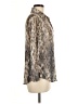 David Cline Animal Print Tan Long Sleeve Blouse Size M - photo 4