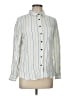 Jachs Girlfriend 100% Rayon Stripes Ivory Long Sleeve Button-Down Shirt Size L - photo 1