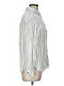 Jachs Girlfriend 100% Rayon Stripes Ivory Long Sleeve Button-Down Shirt Size L - photo 4