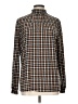Anne Klein Houndstooth Brown Long Sleeve Blouse Size L - photo 1