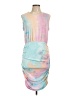 Main Strip Tie-dye Teal Cocktail Dress Size L - photo 1