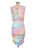 Main Strip Tie-dye Teal Cocktail Dress Size L - photo 2