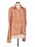 Steve Madden 100% Polyester Stripes Orange Long Sleeve Blouse Size L - photo 1
