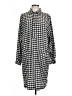 Express 100% Silk Houndstooth Black Gray Casual Dress Size L - photo 1