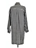 Express 100% Silk Houndstooth Black Gray Casual Dress Size L - photo 2