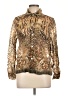 Alfred Dunner Animal Print Gold Long Sleeve Blouse Size 10 - photo 1