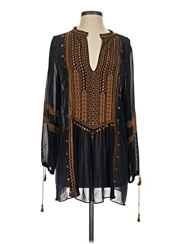 Calypso St. Barth Long Sleeve Silk Top (view 1)