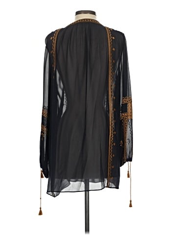 Calypso St. Barth Long Sleeve Silk Top (view 2)