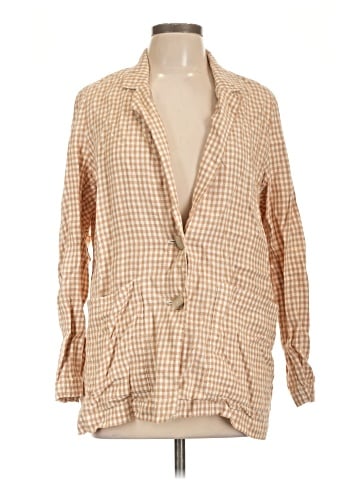 Madewell Linen Dorset Blazer in Gingham Check (view 1)