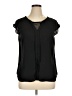 Worthington 100% Polyester Black Short Sleeve Blouse Size XL (petite) - photo 1