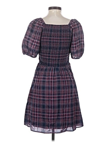 Madewell Lucie Puff-Sleeve Smocked Mini Dress in Rockfern Plaid (view 2)