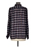 Ann Taylor LOFT Plaid Blue Long Sleeve Blouse Size M - photo 2