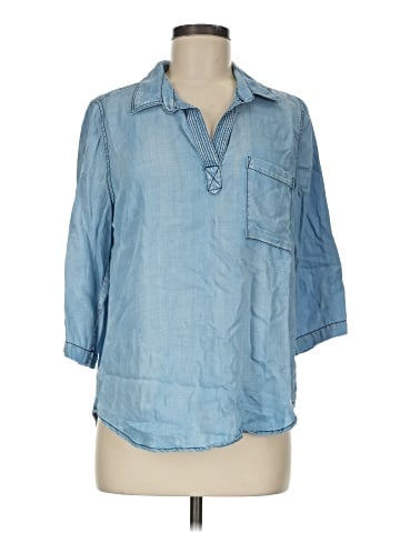 Skies Are Blue 3/4 Sleeve Button-Down Shirt (view 1)