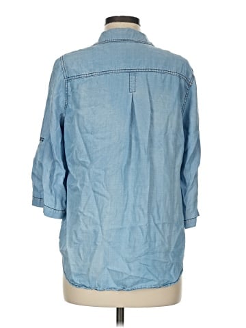 Skies Are Blue 3/4 Sleeve Button-Down Shirt (view 2)