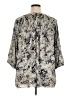 Rose + Olive 100% Polyester Floral Gray 3/4 Sleeve Blouse Size 1X - photo 2
