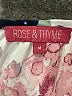 Rose & Thyme 100% Polyester Floral Gray Ivory 3/4 Sleeve Blouse Size M - photo 4