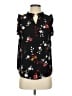 Halogen 100% Polyester Floral Black 3/4 Sleeve Blouse Size XS - photo 1