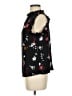 Halogen 100% Polyester Floral Black 3/4 Sleeve Blouse Size XS - photo 5