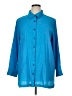 Ulla Popken 100% Cotton Blue 3/4 Sleeve Button-Down Shirt Size 16 - 18 - photo 1