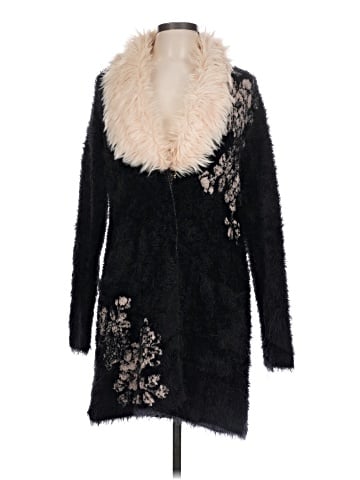 Black Rivet Faux Fur Jacket (view 1)