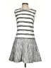 J.Crew Stripes Silver Cocktail Dress Size 4 - photo 1