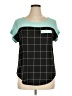 Ashley Blue Color Block Teal Short Sleeve Top Size 1X - photo 1
